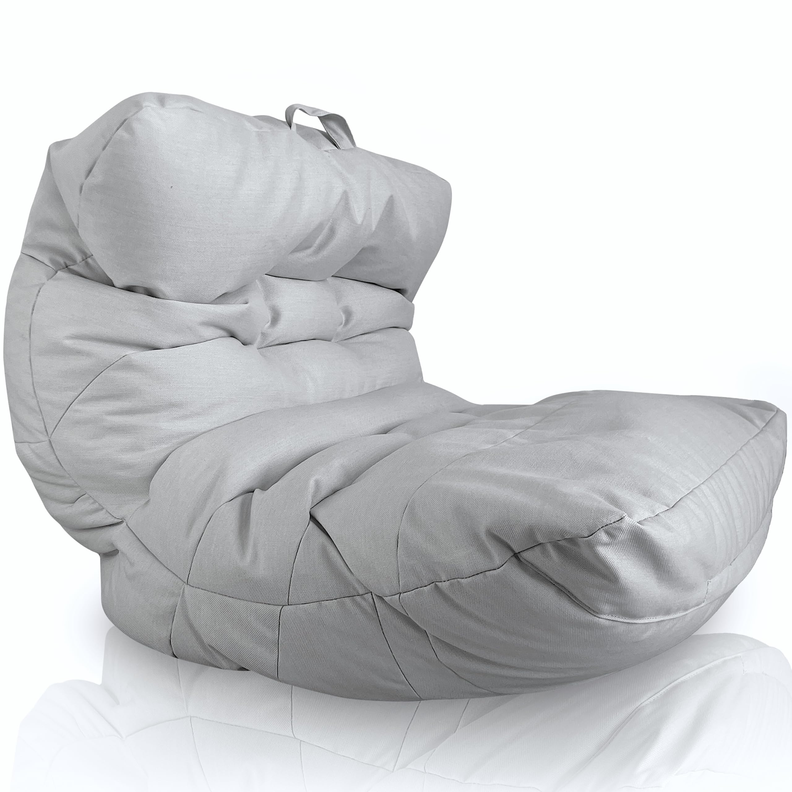 Aiire Puff Exterior Gigante XXL - Puf con Relleno Incluido Modernos de Diseño para Jardín, Terraza o Piscina - Bean Bag Salon, Gamer o Decoracion Habitacion Adolescente o Juvenil Gris