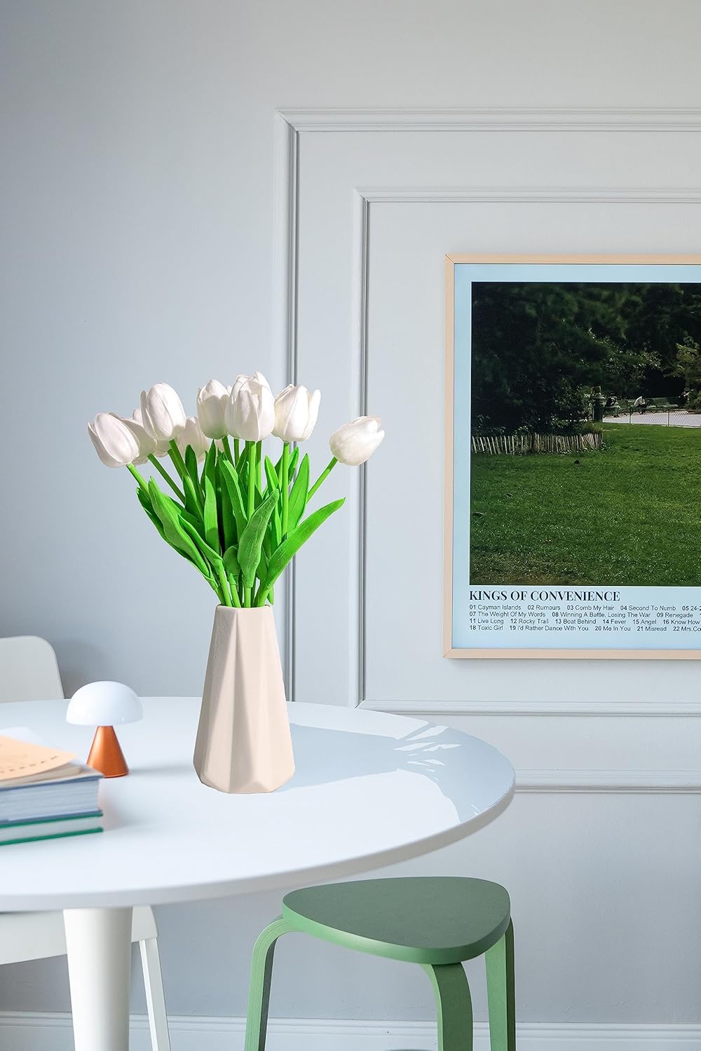 SITUMEIZI 15pcs White Flowers Artificial Tulips Fake PU Flowers 14" in Bulk Home Kitchen Easter Wedding Decor Spring Easter Bouquet Decorations Floral Arrangements Real Touch Flower - Image 7