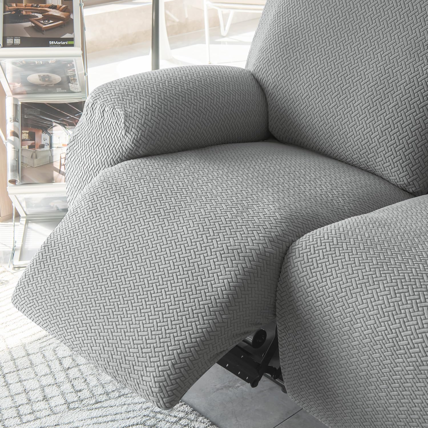 HOKIPO Recliner Cover - 3 Seater Grey -7