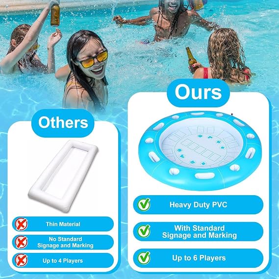Floating Pool Table with Drink Holders Fun Play Toys