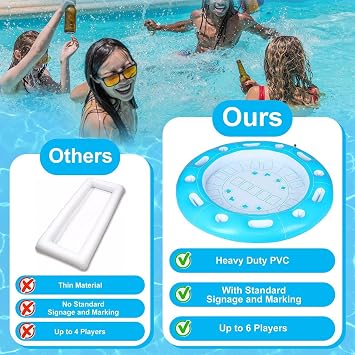 Floating Pool Table with Drink Holders Fun Play Toys