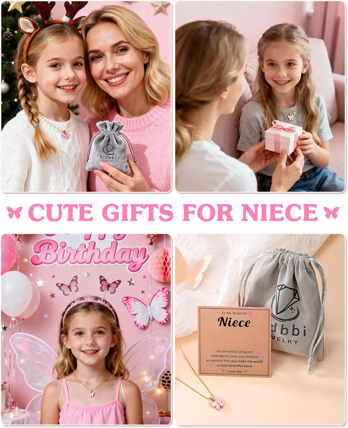 Beautiful Butterfly Necklace Gifts – Jewelry for Granddaughter, Daughter, Niece, Sisters from Mom or Grandma for Birthday, Christmas, Valentines - Image 6