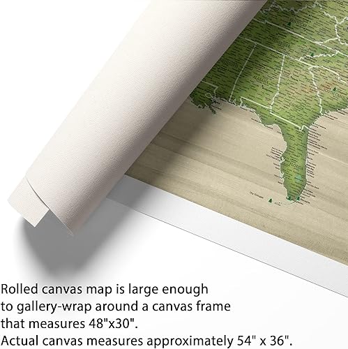 Miniatura 7 de Holy Cow Canvas US Travel Map with Pins on Canvas, National Parks Map, Push Pin Map United States, US Map with Pins to Mark Travels, Best Gifts for