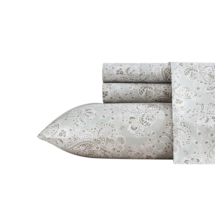 Wrangler - Set di lenzuola per letto king size, setose e leggere, decorazione per la casa con motivo cachemire, certificato Oeko-Tex (verde paisley, king size)