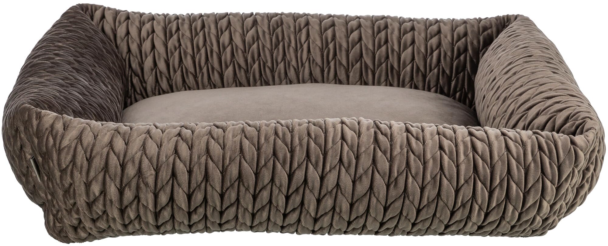 TRIXIE dog bed Livia 31 x 24 in in grey – rectangular cuddly bed with soft velvet cover, dog basket for small dogs, firmly integrated cushion, non-slip bottom - soft & washable - 37303