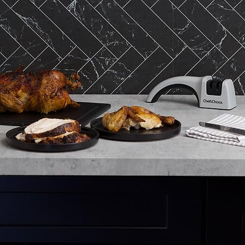 Miniatura 3 de Chef'sChoice - Afiladores de cuchillos manuales profesionales para filetes de caza de cocina de borde recto de 20 grados y cuchillos de bolsillo con