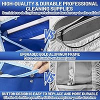 Vista 4 de 36" Mopa comercial para polvo: Escoba de polvo seco para limpieza de pisos de madera dura - 2 almohadillas de mopa reutilizables, mango largo de 59