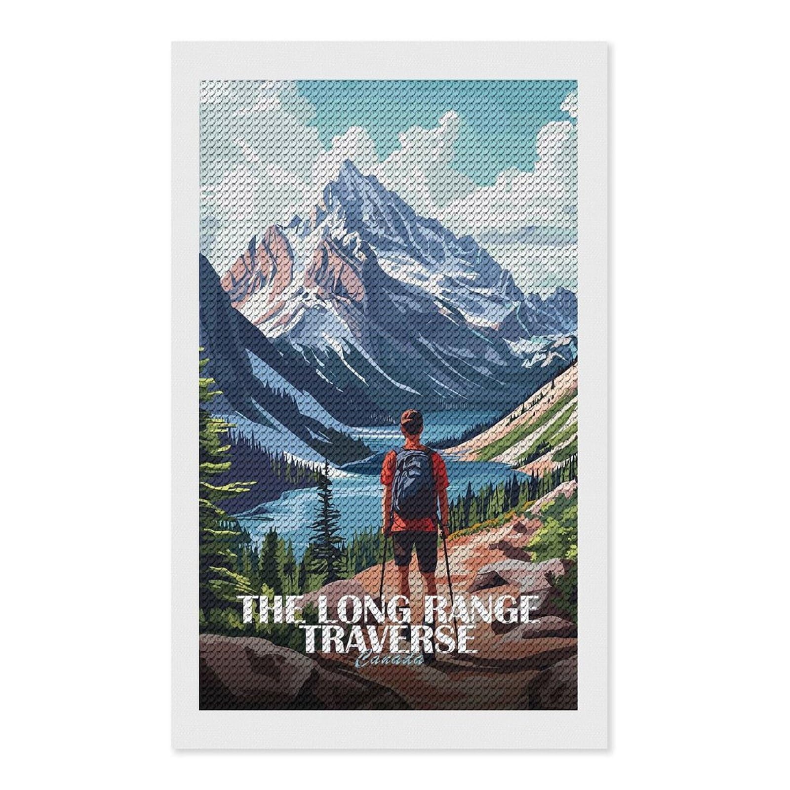 Junmoney The Long Range Traverse Canada 5D Diamond Painting Kit 12"x20", Relaxing DIY, Mindful Craft Project, Full Kit Included, Thoughtful Present