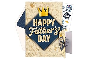 Happy Fathers Day Rock: Decorably Laser-Engraved Wooden & Gold-Foiled Greeting Card