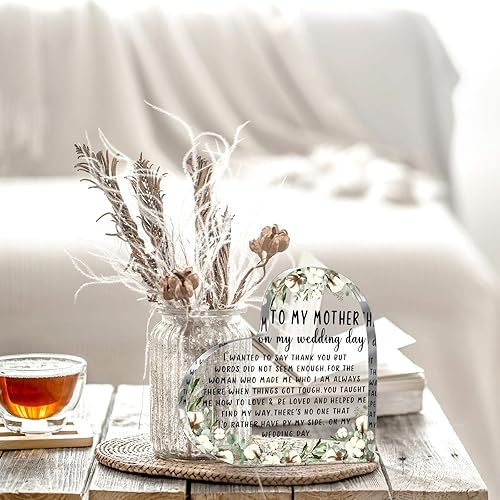 Miniatura 6 de Regalos para madre de la novia a mi madre en mi boda, regalo de hija de agradecimiento para boda, regalo de boda para mamá, corazones acrílicos,