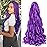 French Curly Bouncy Braiding Hair - 24 Inch Purple, Pre-Stretched, Loose Wavy Synthetic Hair Extensions for Black Women (2 Packs)