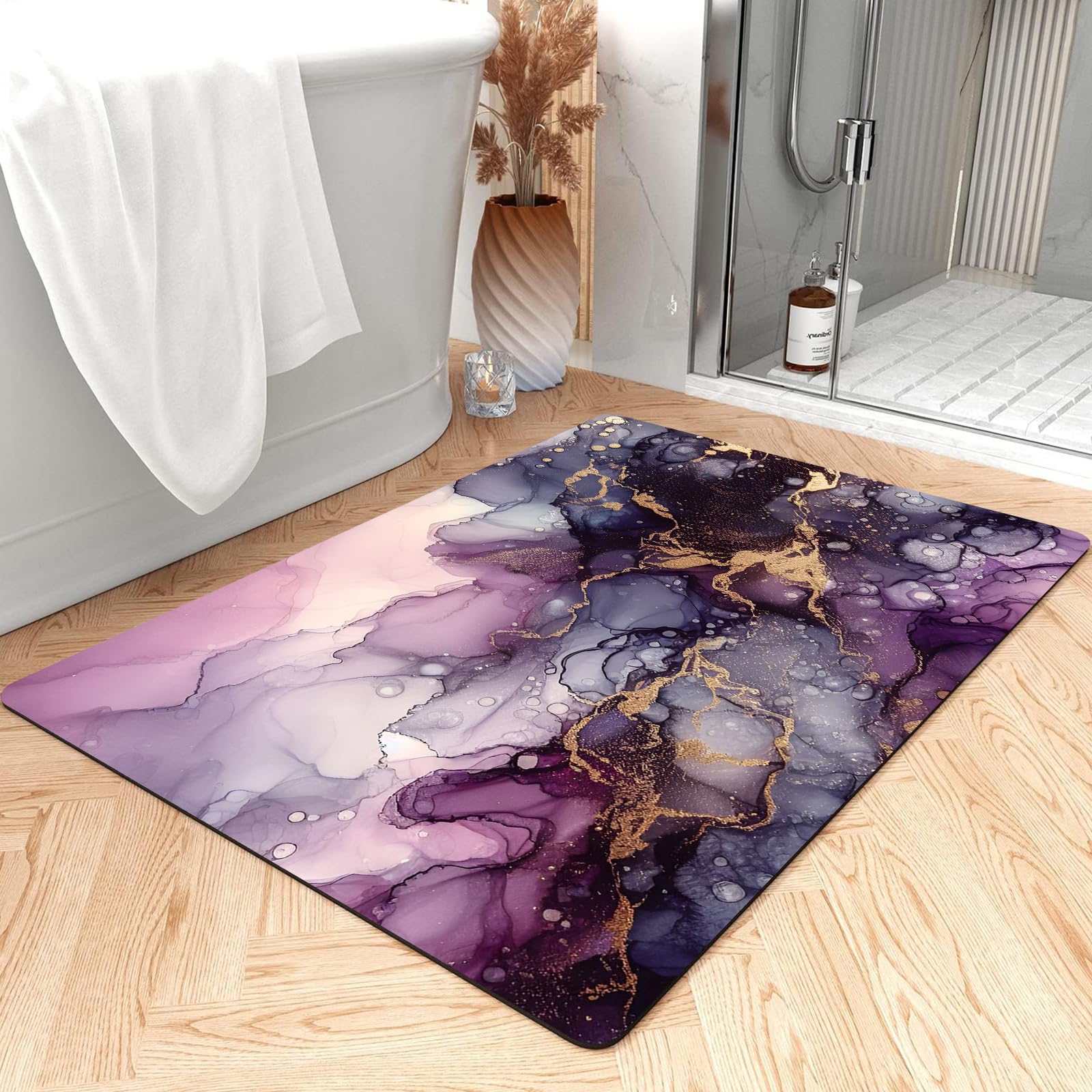 Bathroom Rugs Mat Ultra Thin Non Slip Bath Mat Quick Dry Absorbent Bath Mat for Bathroom Floor 60