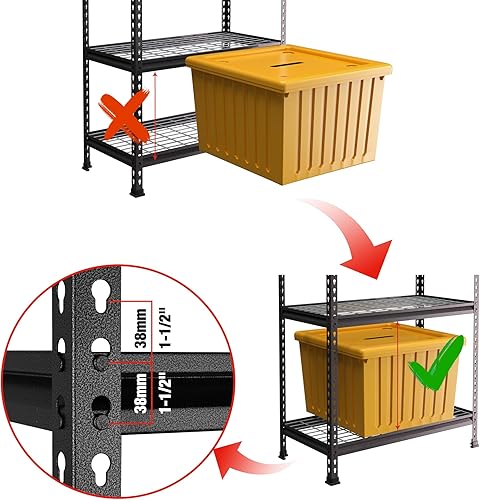 Miniatura 5 de WORKPRO Estantería metálica de 5 niveles para garaje, 36 pulgadas de ancho x 18 pulgadas de profundidad x 72 pulgadas de alto, estante de