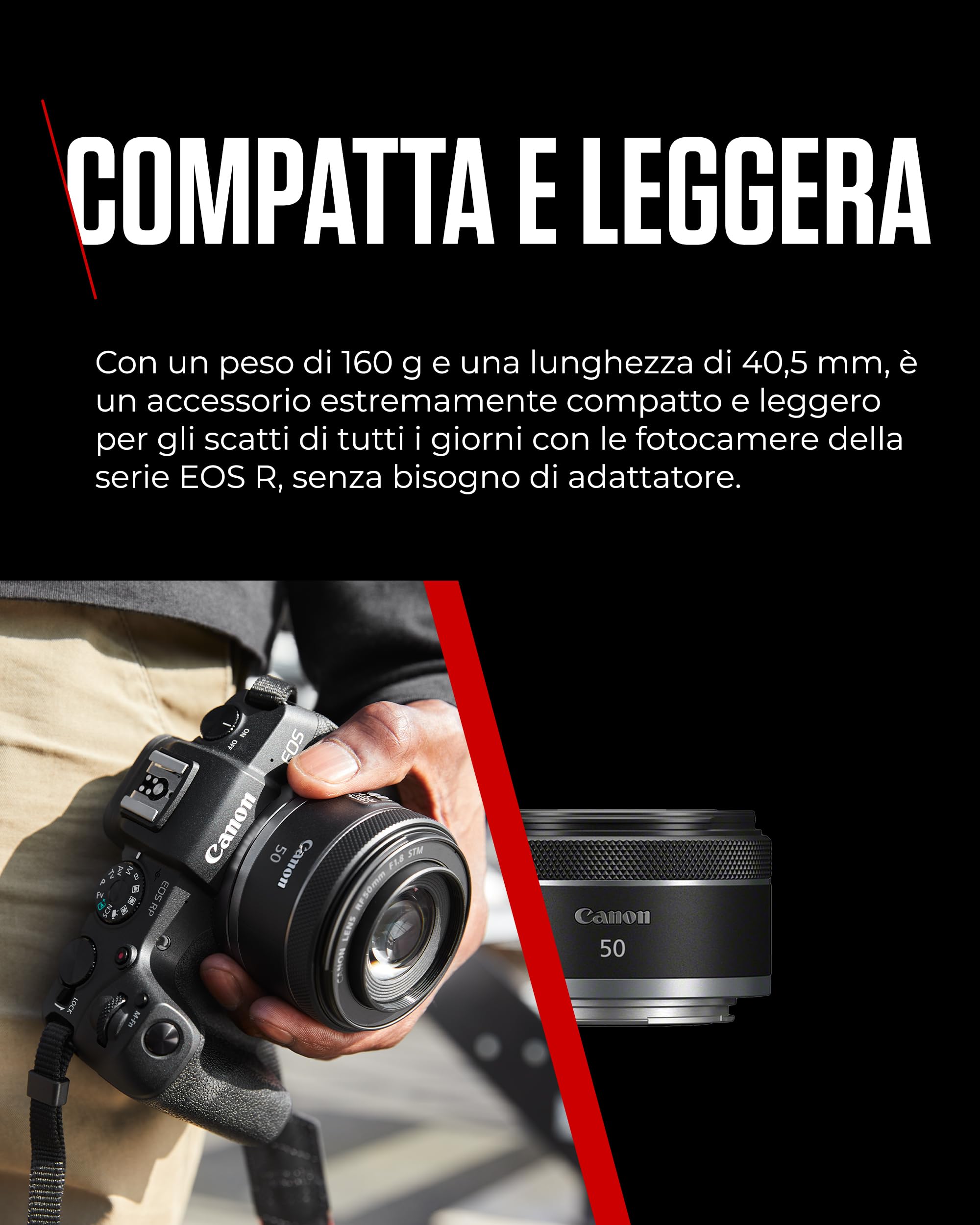 Canon Obiettivo RF 50mm F1.8 STM Compatto e Leggero per Fotocamere EOS Serie R