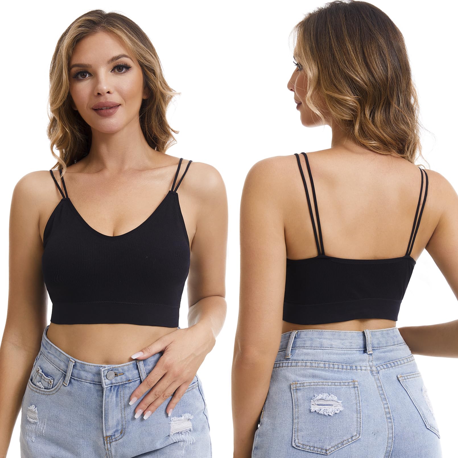 BQTQ 6 Pezzi Reggiseno Sportivi da Donna Reggiseni con Spalline Imbottite Rimovibili Bralette