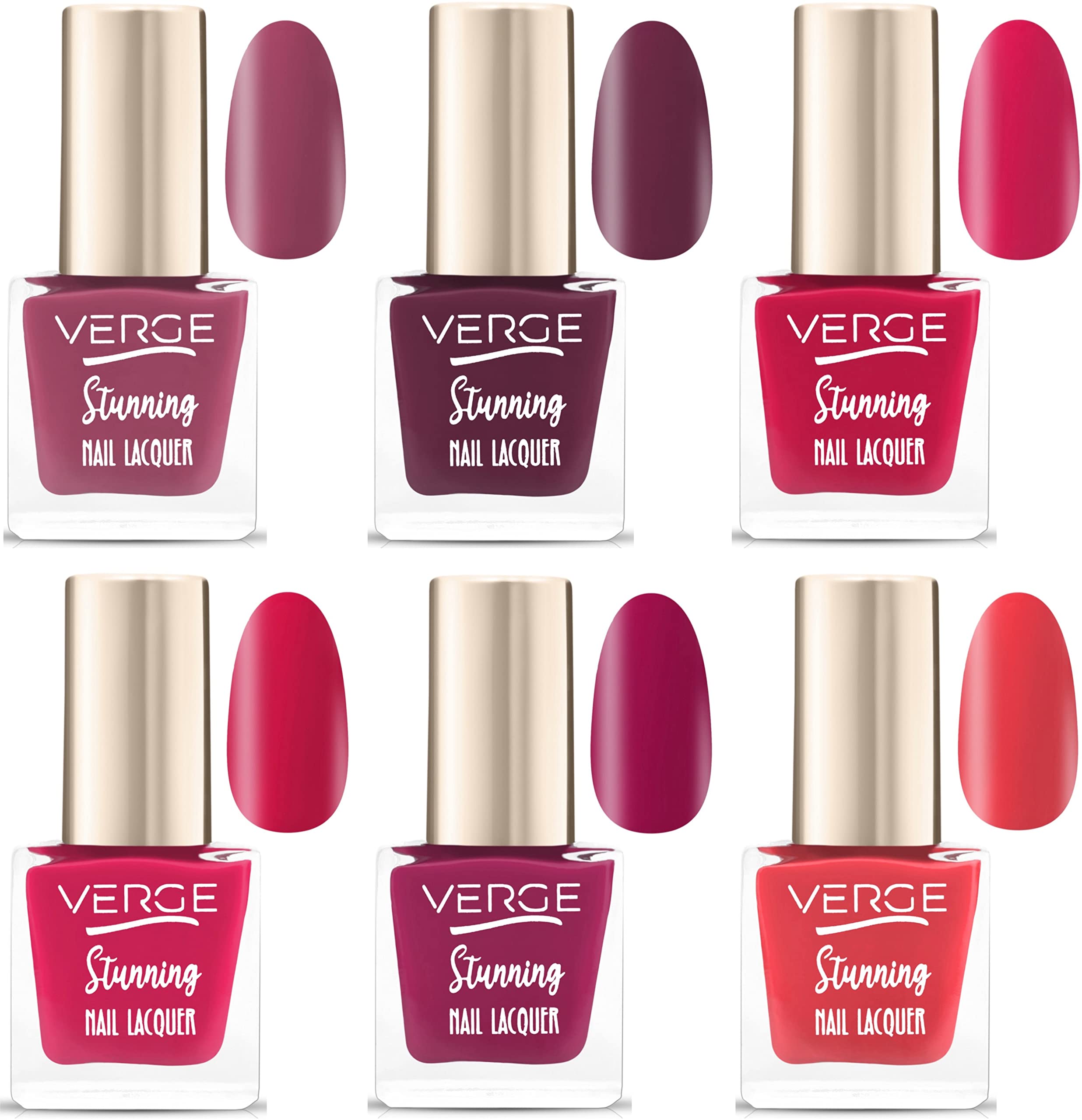 VERGE STUNNING COLORS SUPER SHINE NAIL POLISH (LONG STAY WITH ACE BOLD FINISH) (Pack of 6) CHIP RESISTANT, QUICK DRY FORMULA, NON TOXIC & PARABEN FREE, PRIME 6 COMBO (ST6_37)-image-39