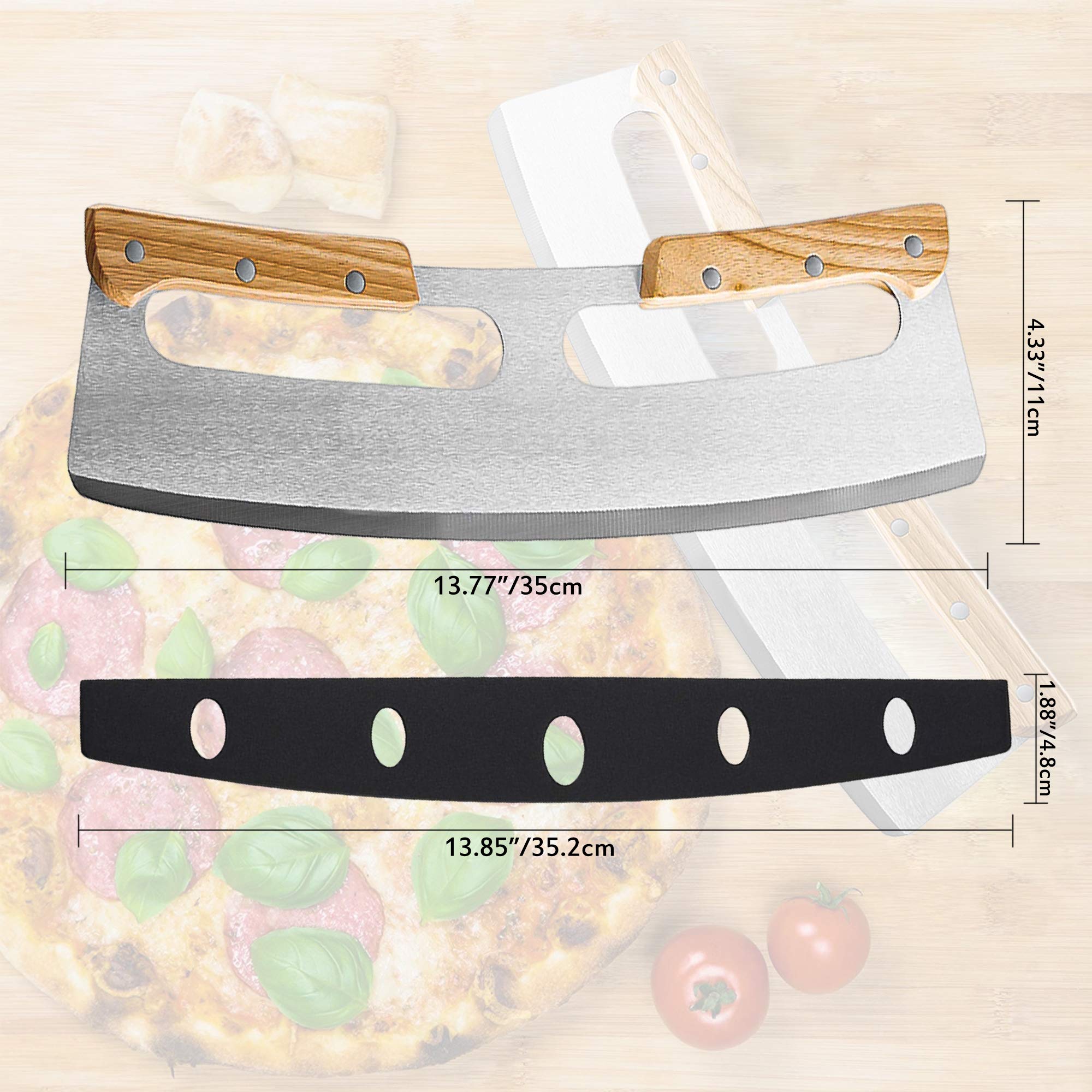 Pizzasnijder met Handvat Roestvrijstaal, Pizza Cutter Set incl. 1