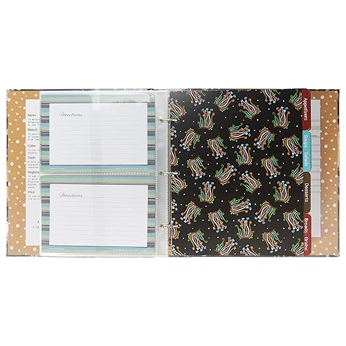 Miniatura 5 de C.R. Gibson Carpeta de recetas de 3 anillas con bolsillo de forraje con tarjetas, 9.35 x 8.5 pulgadas