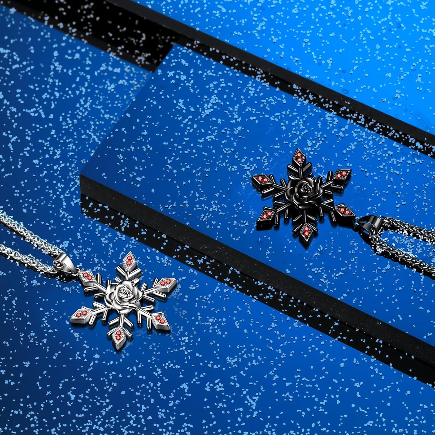 beautlace Christmas Trees Shape Necklaces Santa Claus Snowman Pendant Rose Flower Necklace Christmas Jewelry Gifts for Women - Image 5