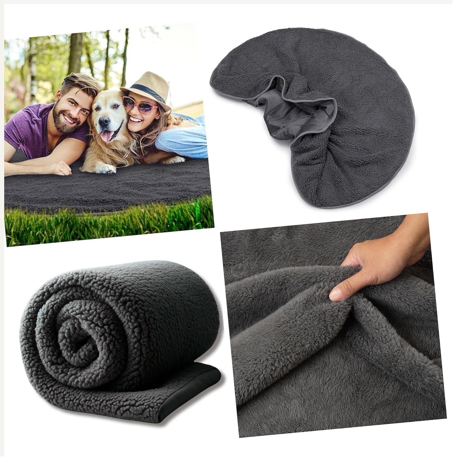 review Dog Blankets for Large Dogs Washable - Waterproof Dog Blanket for Couch - Dog Blankets for Medium Dogs Washable - Pet Blankets for Dogs - Dog Bed Blanket Large Dog Blanket Round 60 Inches