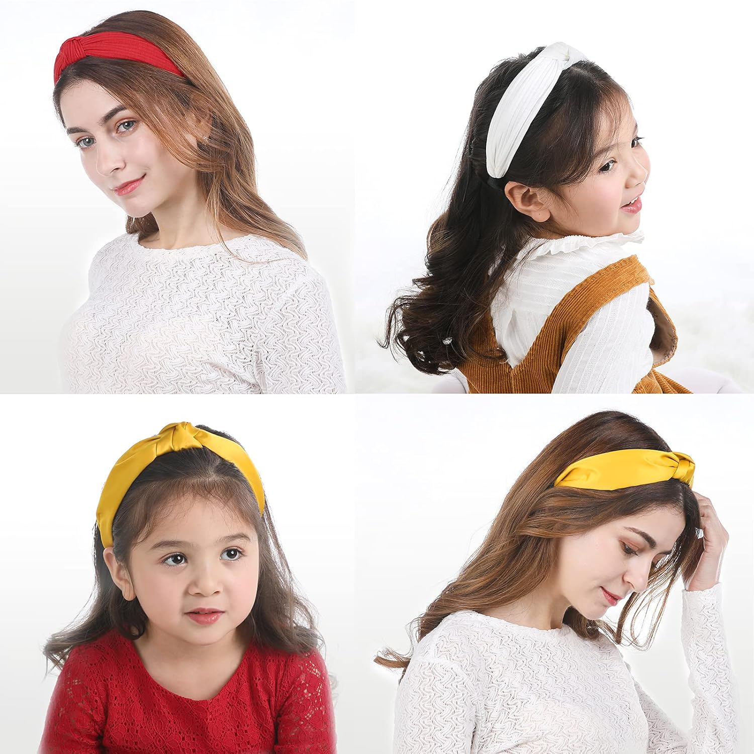 Funtopia Fashion Headbands for Women Girls, 10 Pcs Knotted Pearl Wide Top Knot Turban Hair Bands/ Hoops Vintage Velvet Leopard Print - Image 2