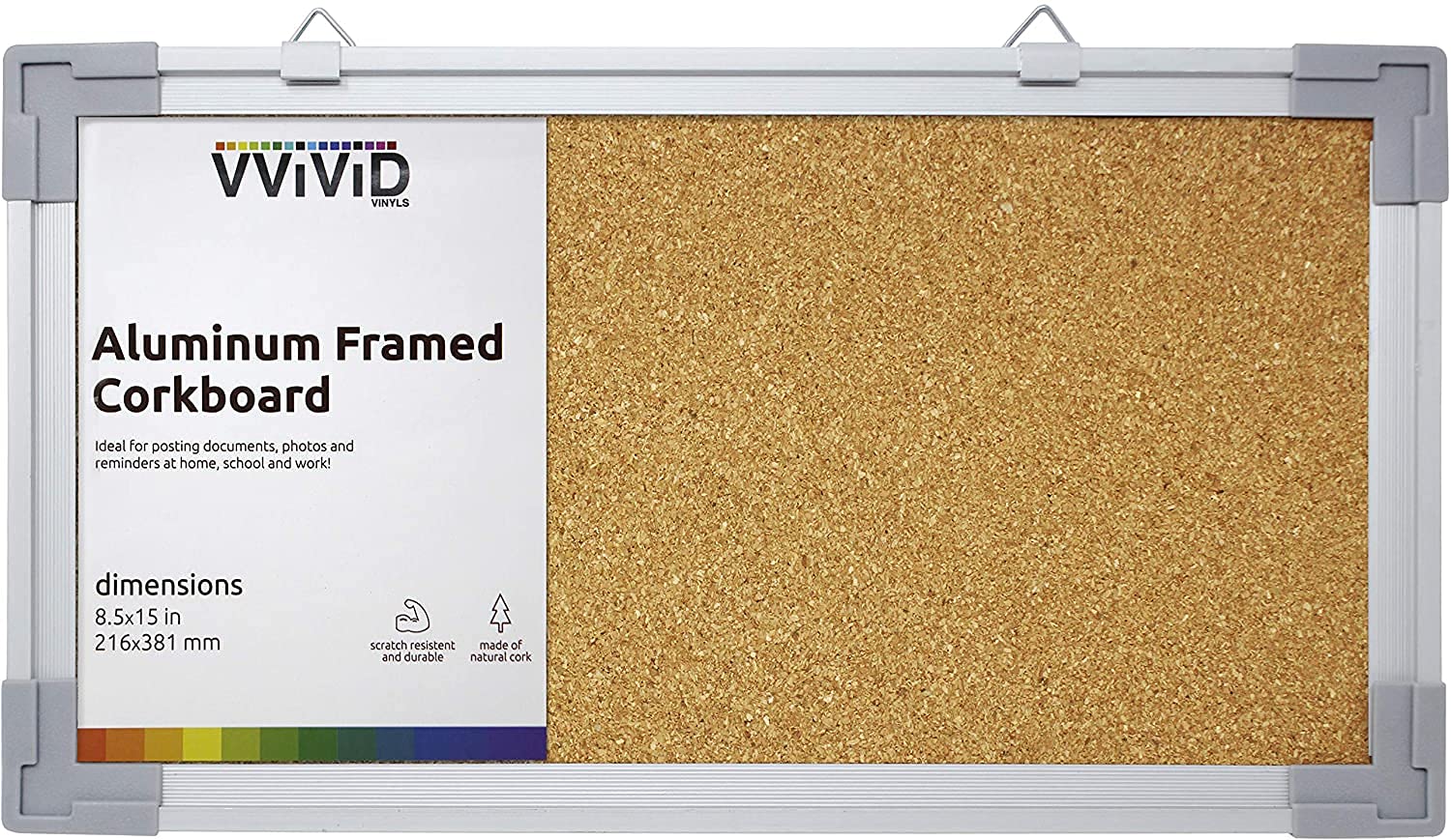 VViViD Aluminum Framed Bulletin Corkboard (8.5" x 15")