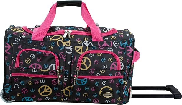 Rockland Luggage Rolling 22 Inch Duffle Bag, Peace, One Size