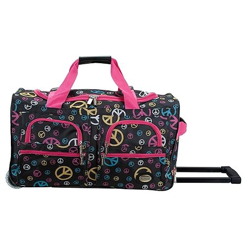Rockland Rolling Duffel Bag, Black, 22"