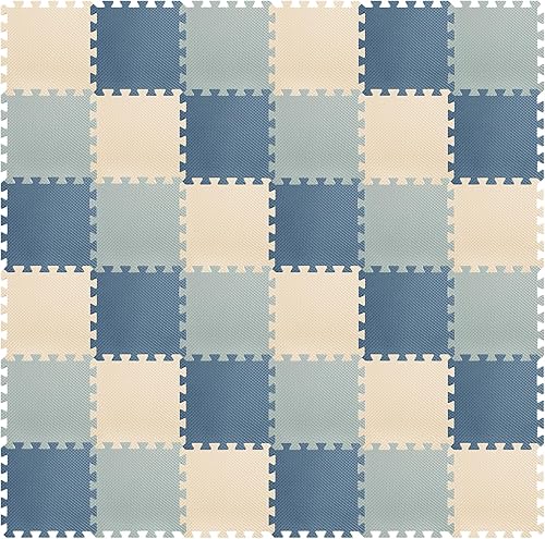 Riakrum 100 azulejos de 12 x 12 pulgadas de espuma de rompecabezas con bordes de 0.4 pulgadas de grosor, azulejos de espuma EVA entrelazados,