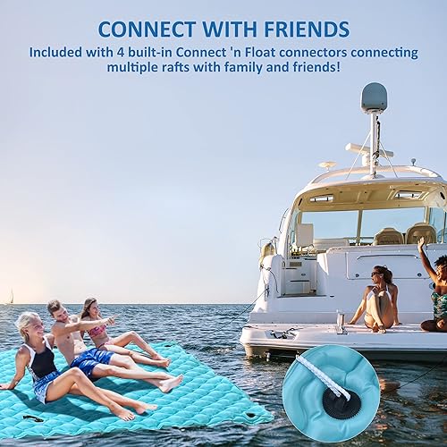 Miniatura 6 de SEBOR Lake Floats with Pool Hammock,72"X 72"114"X 90" Giant Inflatable Floating Mat for Lake Pool Boating Beach, Floating Island,Swimming Pool
