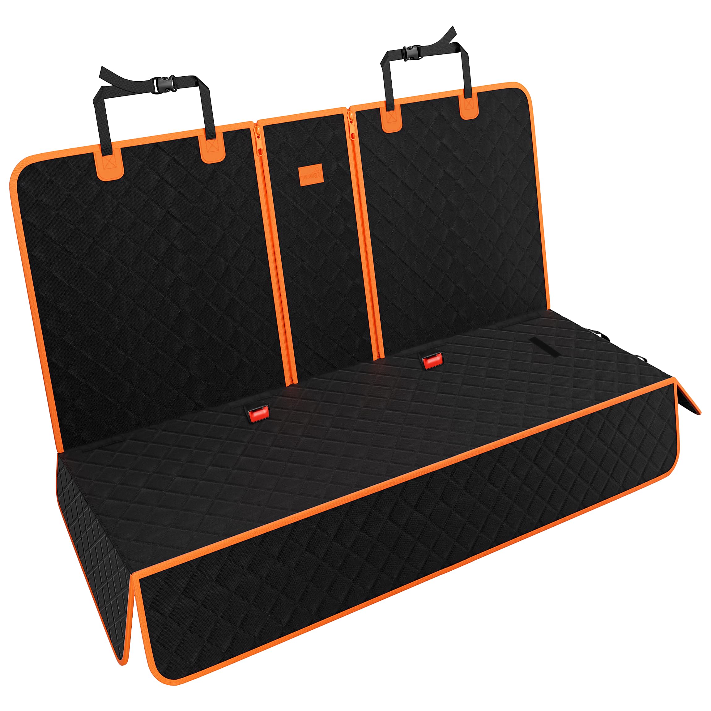 Pecute Coprisedile per Auto per Cani 135cm, con 1 Corda Sicura e Patta laterale per Auto, Camion e Suv - Impermeabile e Antiscivolo per Sedile Posteriore