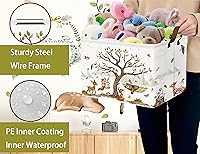 Vista 3 de Large Woodland Baby Toy Basket Collapsible Kids Storage Bin Cute Shower Gift Box Forest Nursery Decor (Animals)