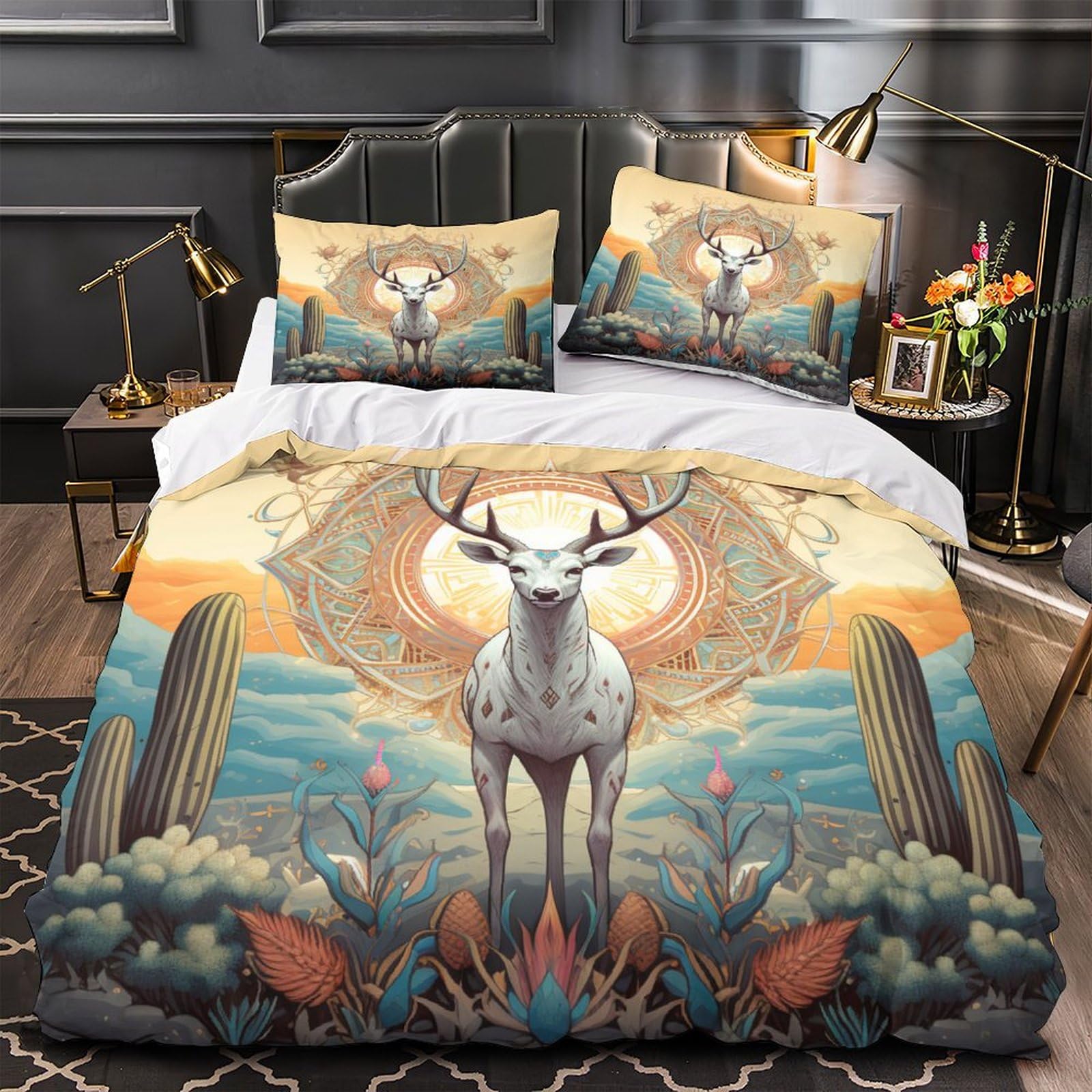 Stampato in 3D Pronipote tibetano Copertina Stampata Microfibra Disegnata Biancheria Da Letto Cura Facile Set 3 Pezzi,Double（200x200cm）, Per Ragazzi Adulti