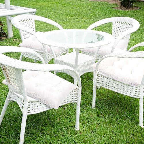 Miniatura 5 de Timgle Paquete de 16 cojines de asiento para silla, cojines de patio para muebles, almohadillas para sillas con lazos, tapetes antideslizantes para