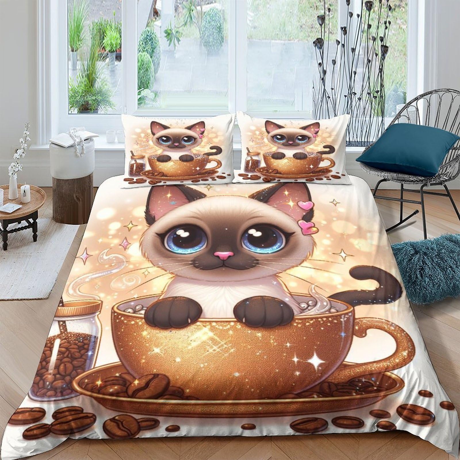 Housse de couette Siamois 3D pour relooker la chambre des enfants et ados