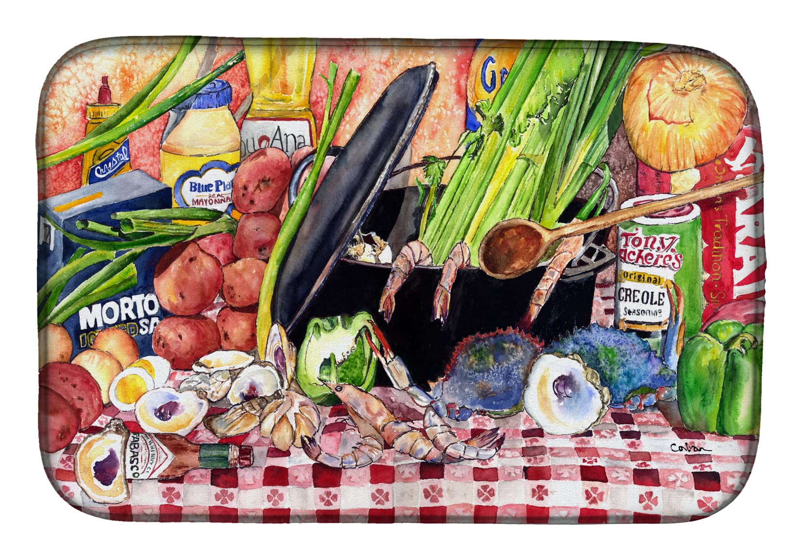 Tapis de séchage pour salade évitant l'humidité sur le plan de travail de cuisine