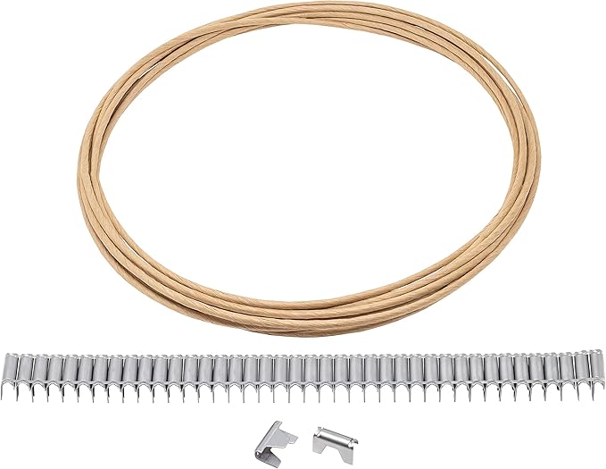 House2Home Upholstery Stay Wire for Sofa Furniture Springs, 20ft with 40 Clips, 16