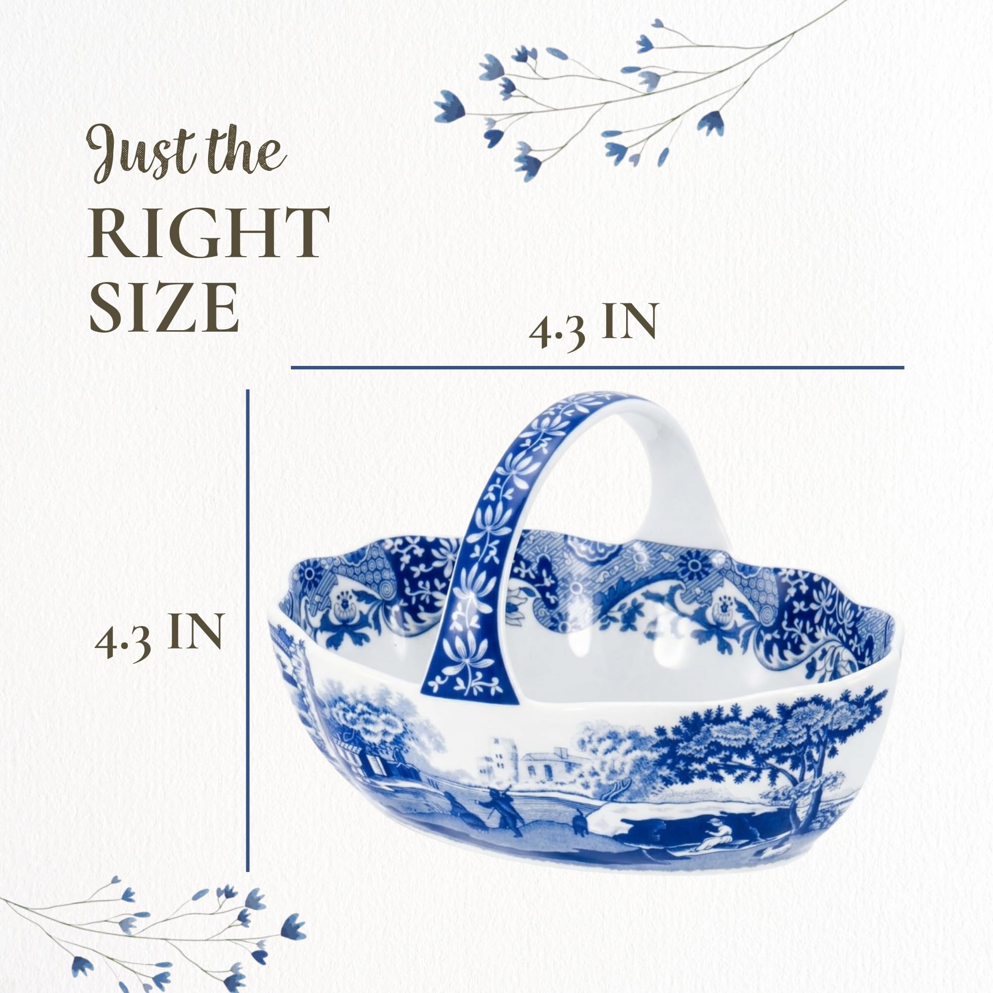 Amazon.com: Spode Blue Italian Porcelain Handled Basket with Chip