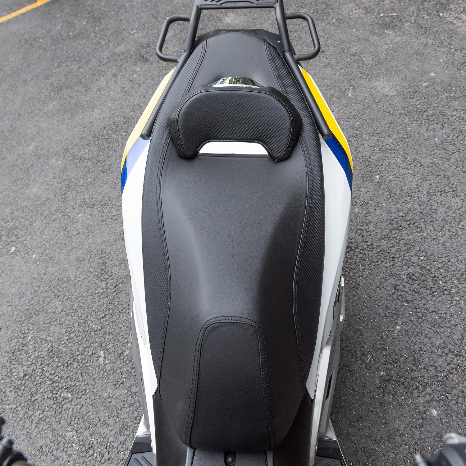 Motorcycle One-piece Complete Seat for Honda ADV160 ADV 160 2022 2023 2024 2025 Front Driver Cushion Pillion Solo Pad Set Cover (Black+Silver)