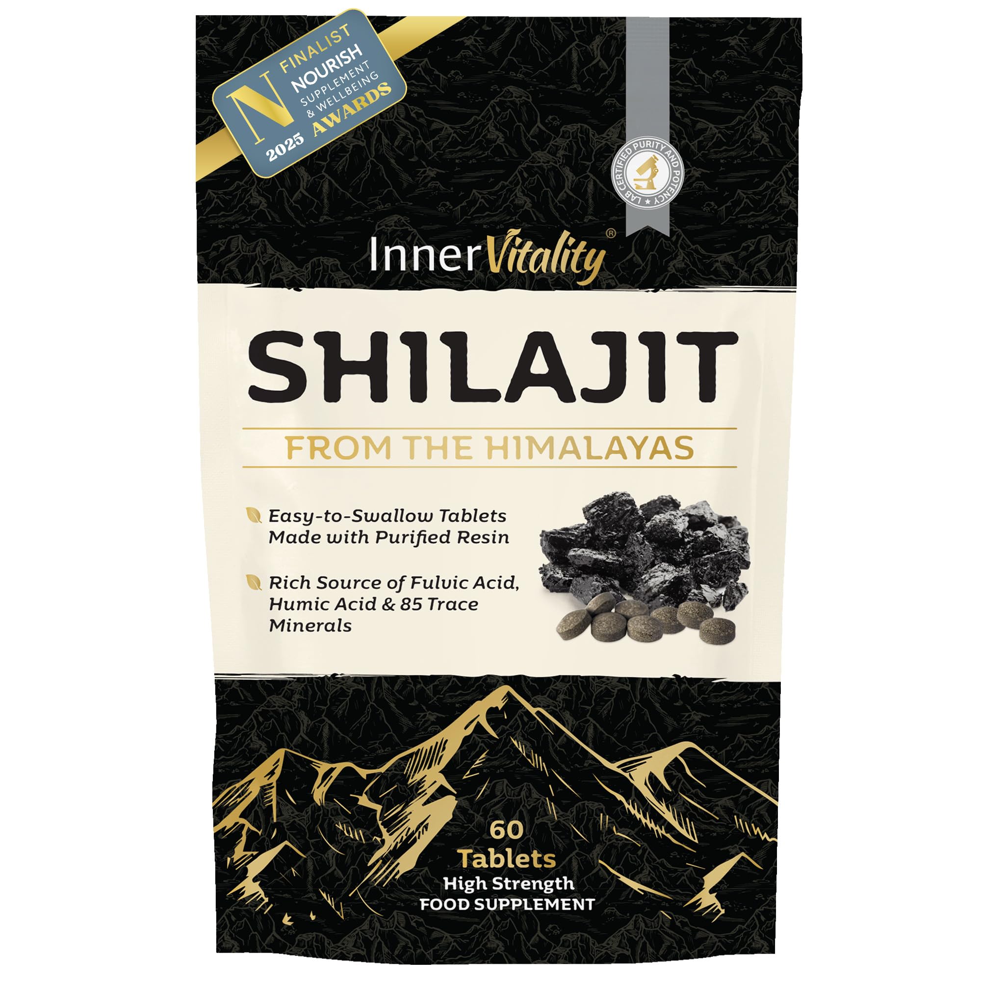 Sponsored Ad – Shilajit Resin Tablets Gold Standard Himalayan Shilajit 79% Fulvic Acid, Third-Party Tested. 60 Tablets - Minerals, Immune System & Energy by Inner Vitality