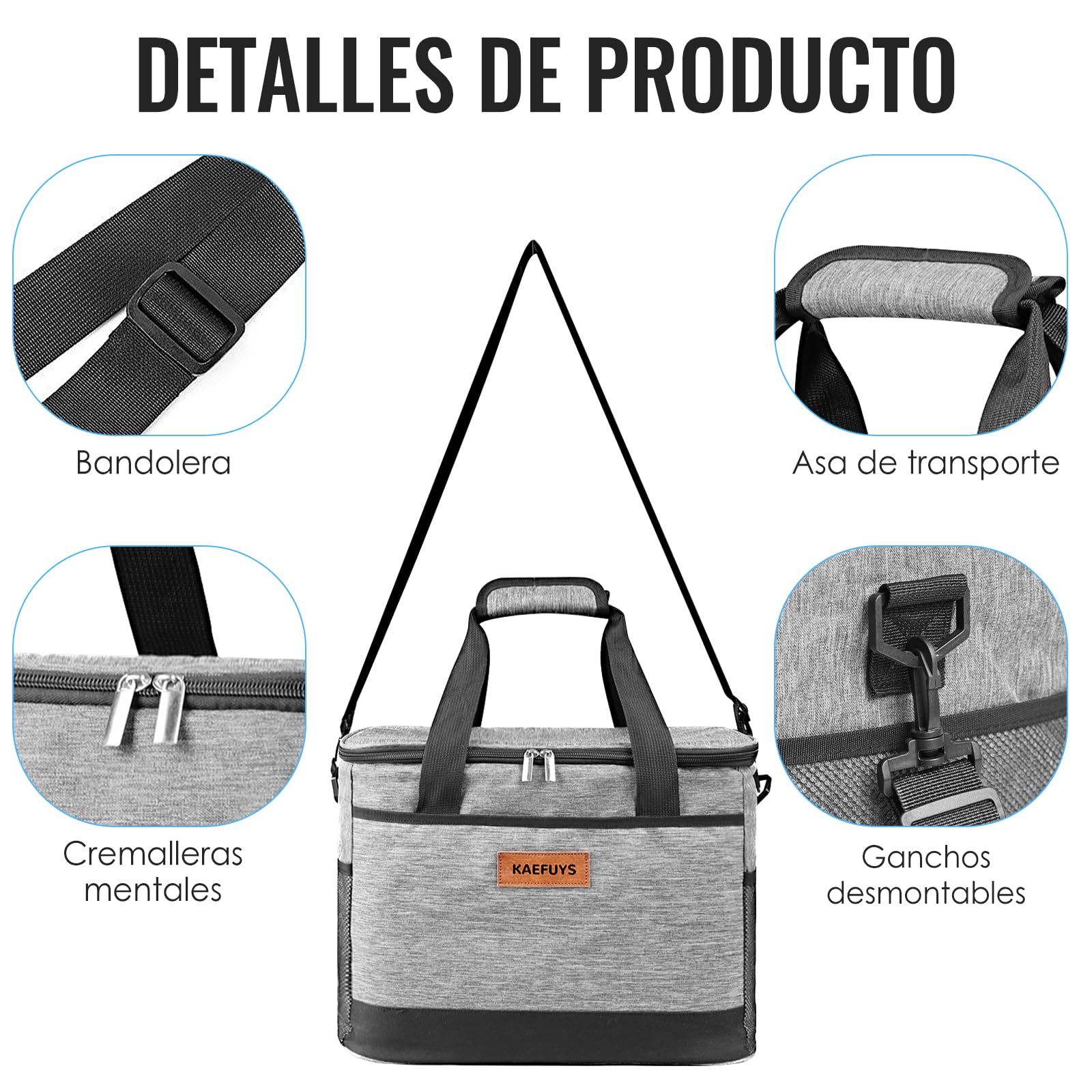 KAEFUYS Bolsa Térmica 33L Bolsa Porta Alimentos Bolsa Isotermica Porta Alimentos Bolsa Comida Trabajo Impermeable Lunch Box para Oficina, Viaje,Pícnic,Colegio,Camping