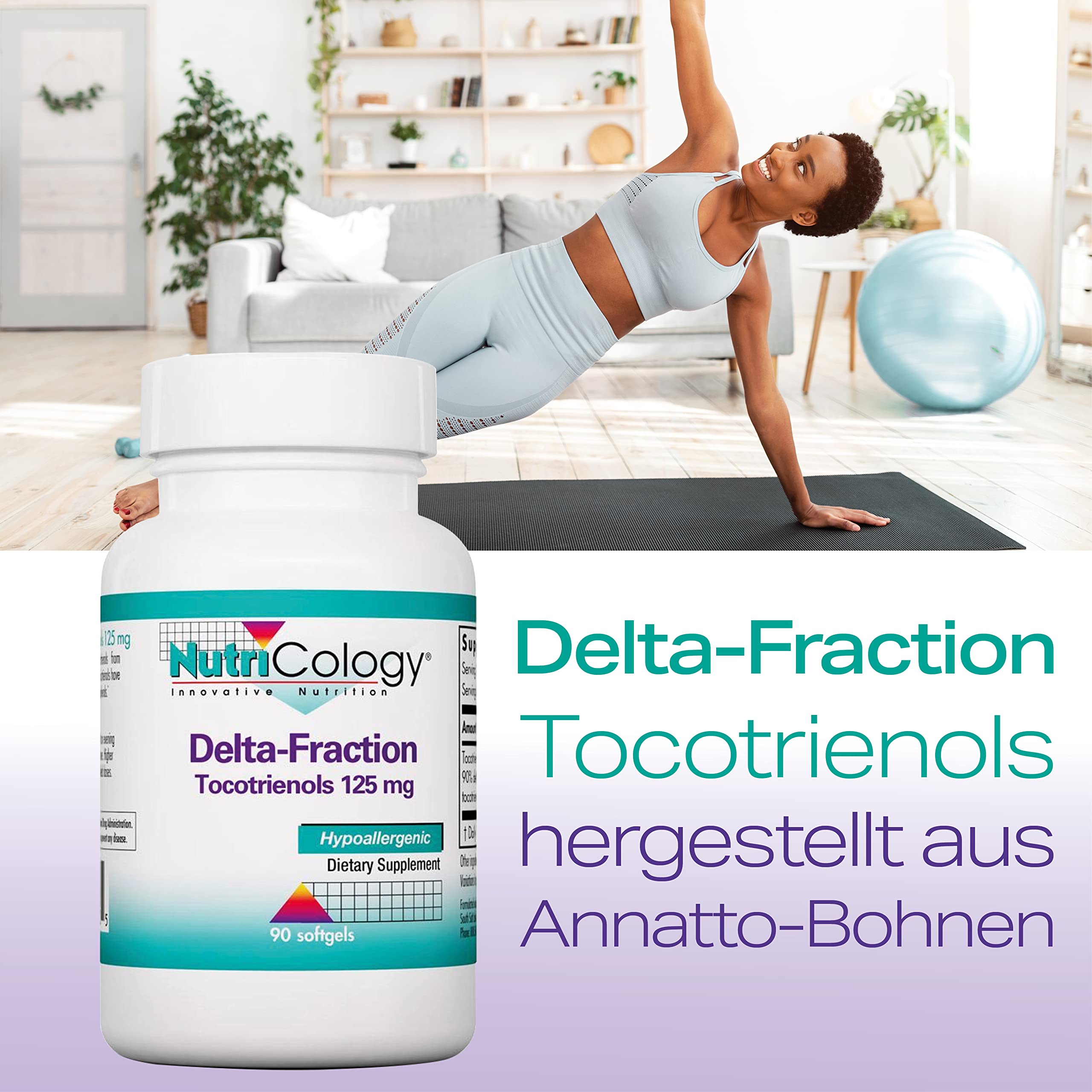 Nutricology, Delta Fraction Tocotrienols, 90 glutenfreie Softgels, 125mg Tocotrienole je Dosis, Sojafrei, GMO frei, Geschmacksneutral