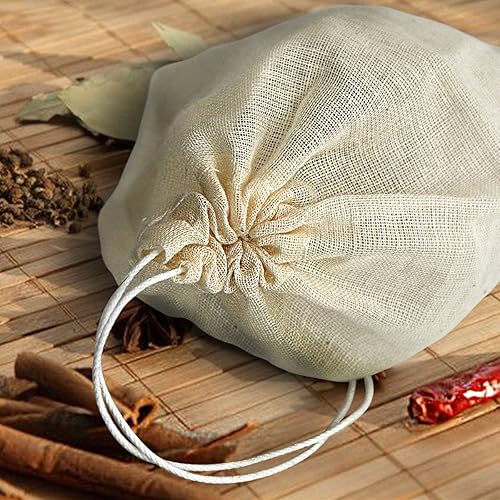 Miniatura 2 de kingleder Paquete de 12 bolsas de sopa de algodón reutilizables con cordón, bolsas de estofado de hierbas, bolsas de té de café, bolsas de caldo de