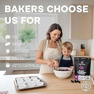 Black Raspberry Powder 5 Ounce Bag - 3rd Party Lab Tested Freeze Dried Raspberries Fruit Whole Berry for Baking, Unsweetened Additive Filler Free Superfood Extract Rasberries Smoothies Dehydrated