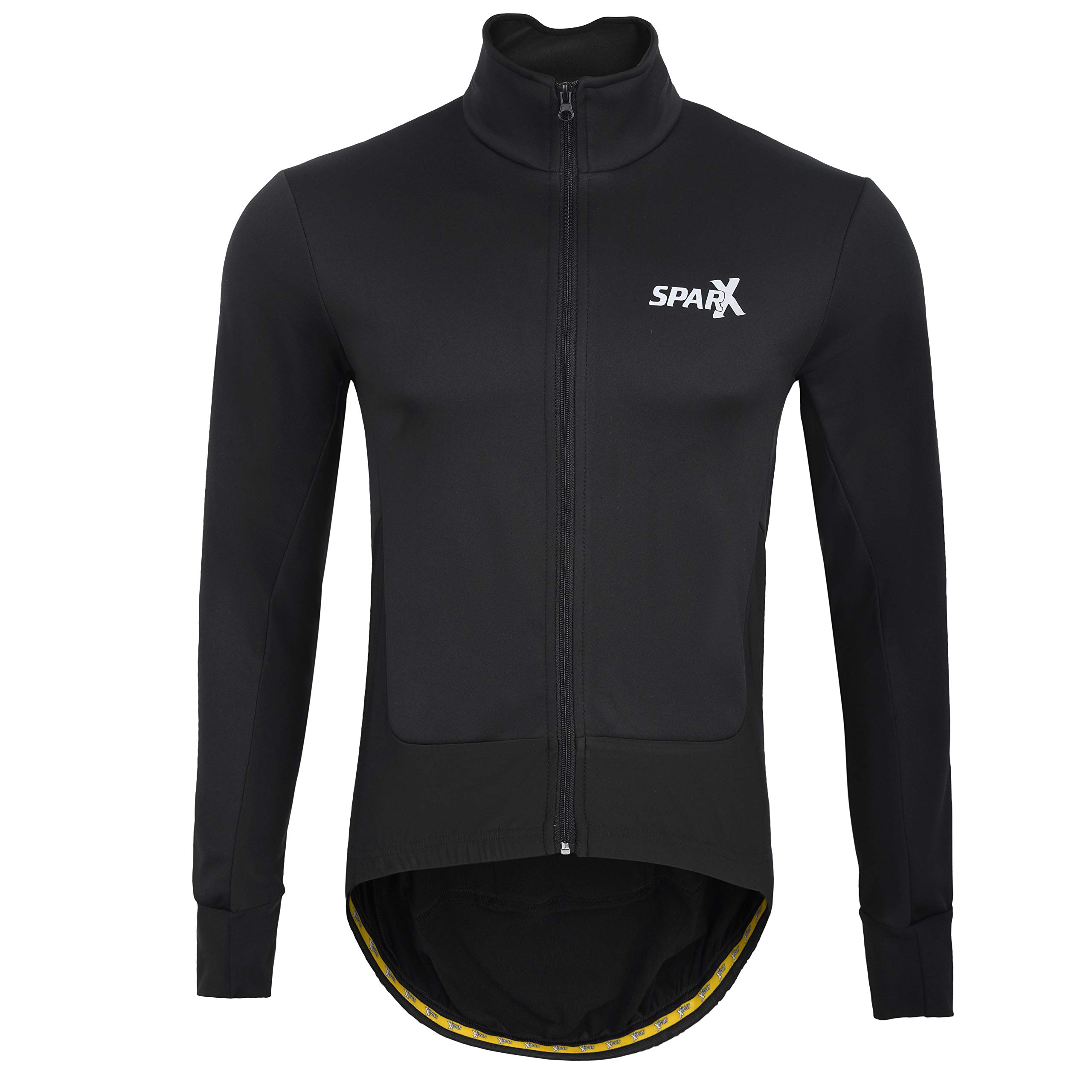 Sparx Cycling Jacket Winter Softshell Cycling Jackets Windproof Thermal Cycling Jacket for Men (Black, Small)