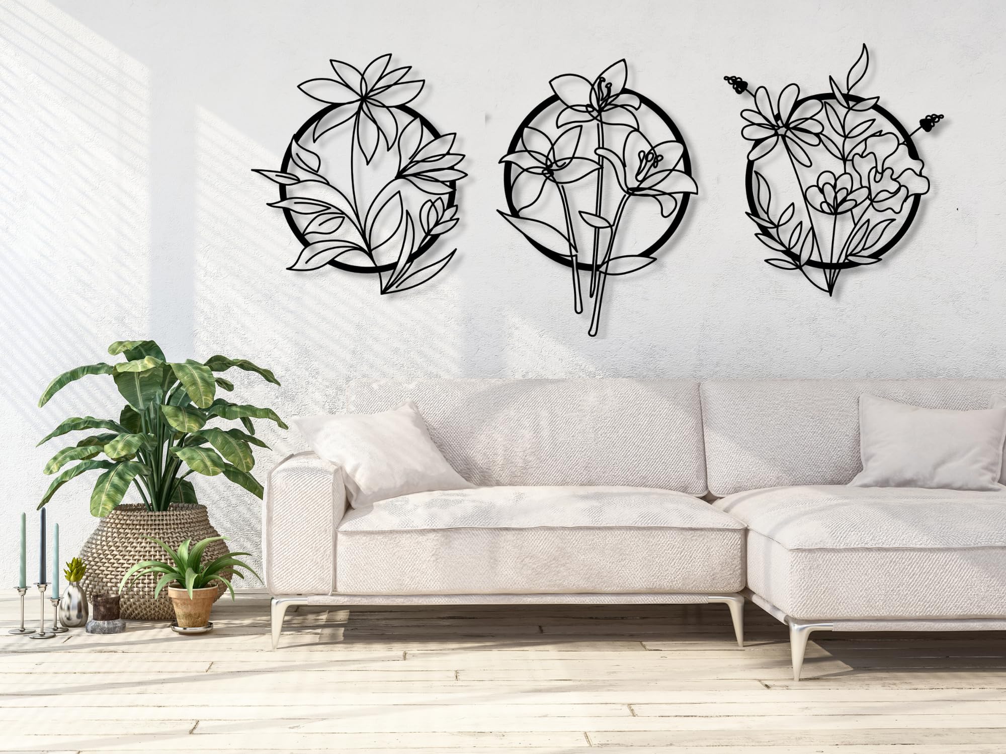 IARTTOP Aquarell Wandbild-Set Mit Abstrakten Blumen - 3-teilig, 40,6 X 61 Cm Für Wohnzimmer & Schlafzimmer
