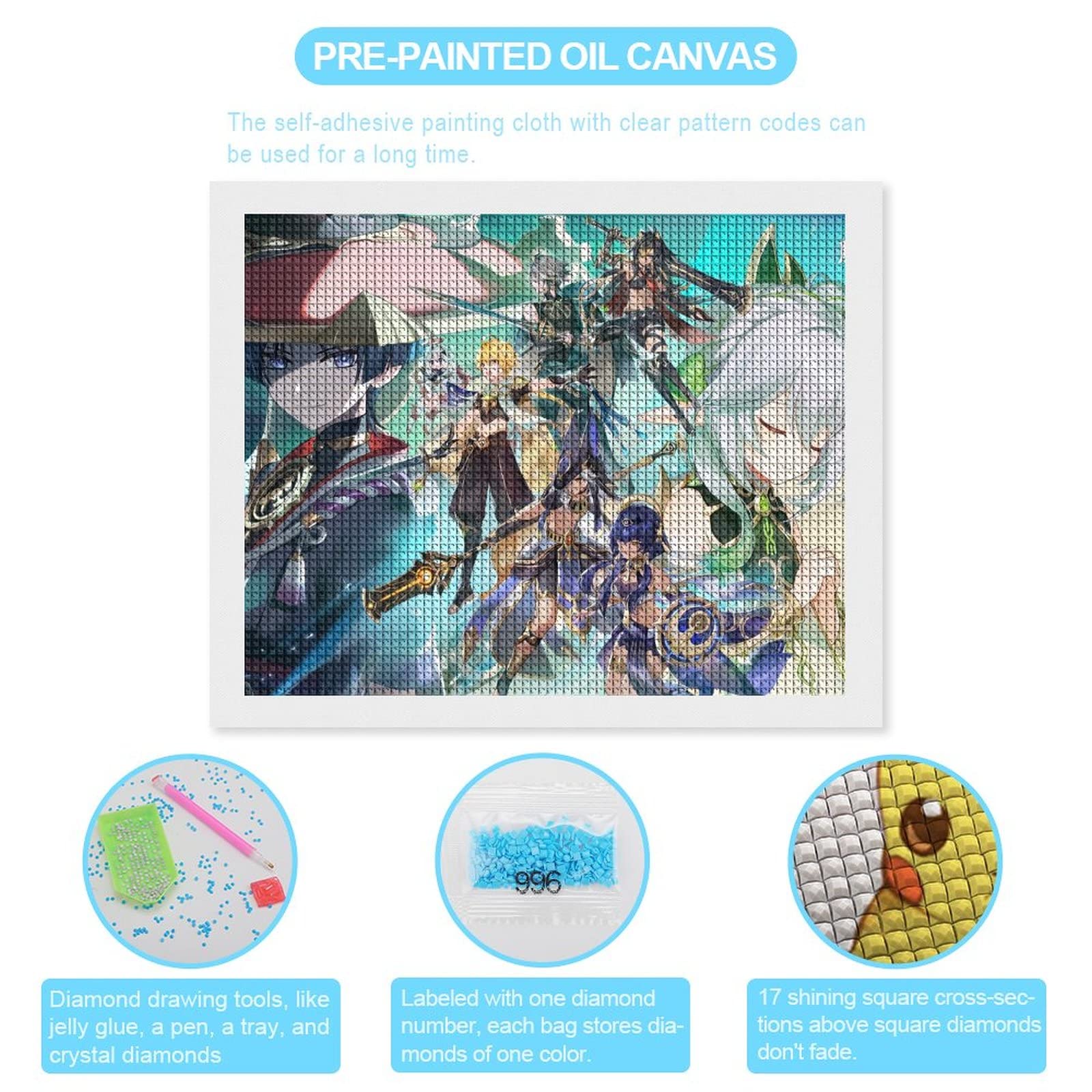 ダイヤモンドアート　原神 Amazon | 原神ダイヤモンドアートダイヤモンドアート キット全面