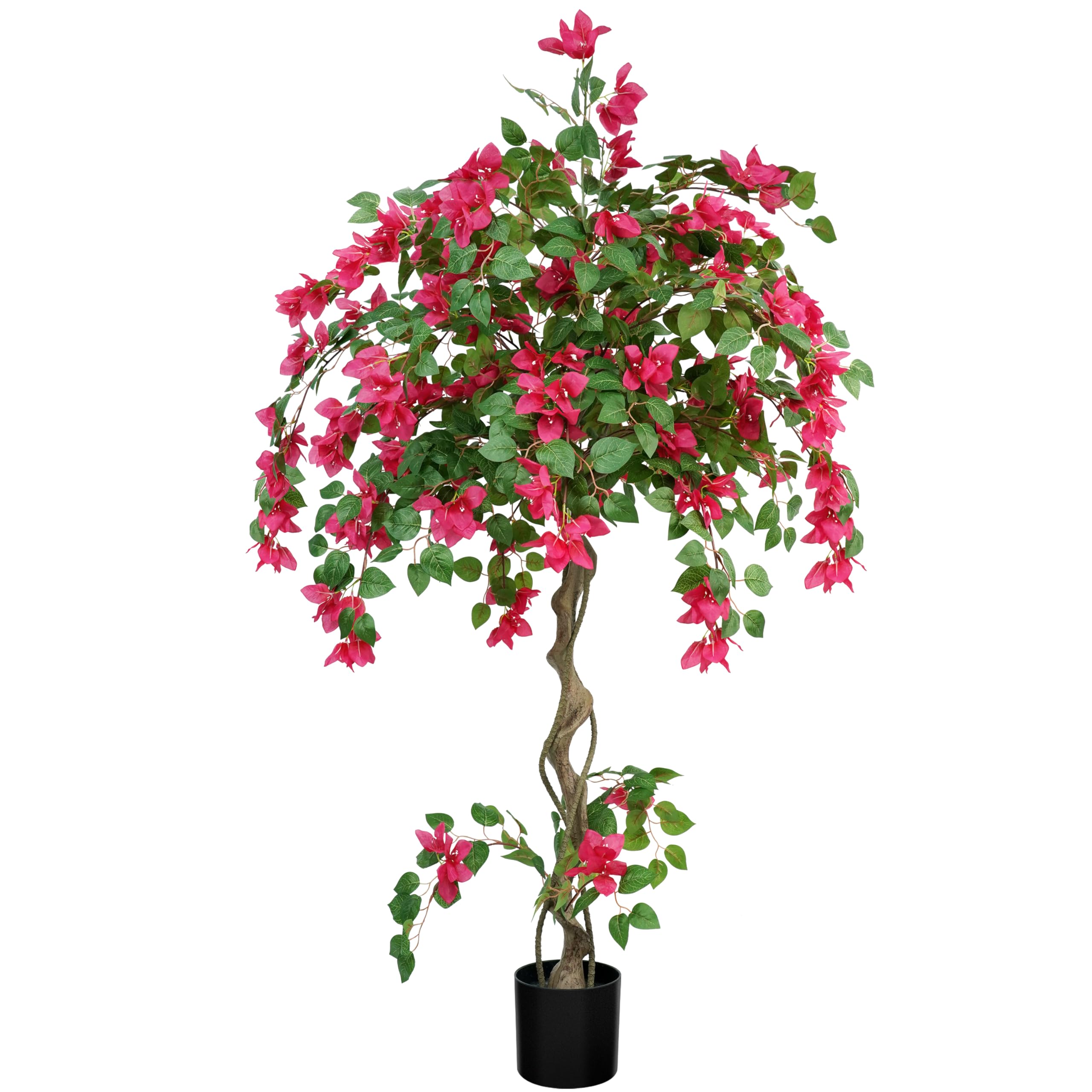 Plante Artificielle Bougainvillier Faux Arbre à Fleurs 160cm | Résistant UV, Feuillage Dense, Arbre Artificiel Extérieur Intérieur en Pot, Décoration pour Salon Chambre Entrée Jardin Fête