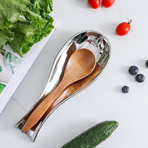 Miniatura 6 de Hasense Soporte para cuchara para estufa, soporte grande de cerámica para encimera de cocina, soporte de utensilios de cocina para espátula,