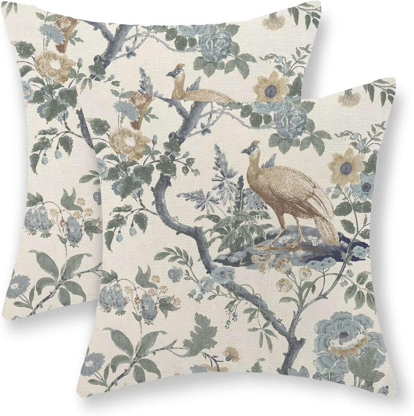 Chinoiserie Pillow Covers 18x18 Set of Blue Bird Botswana Ubuy